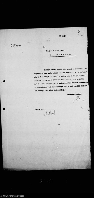 Obraz 13 z jednostki "Ewidencja ludności żydowskiej"