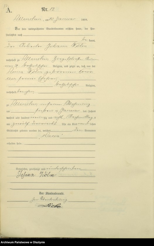 image.from.unit.number "Geburts-Haupt-Register Tom I,Nr 1 - 399"