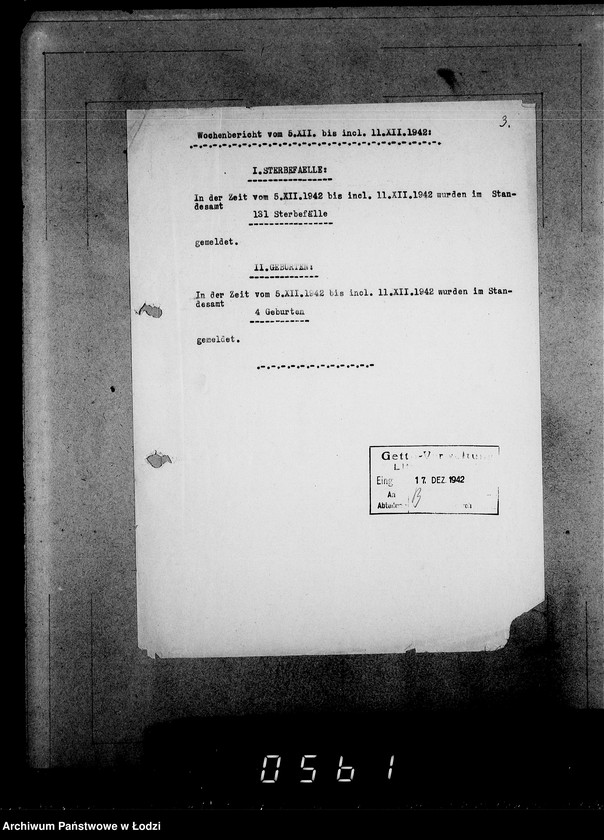 Obraz 7 z jednostki "Wöchentliche (monatliche) Tätigkeitsberichte des Ältesten der Juden"