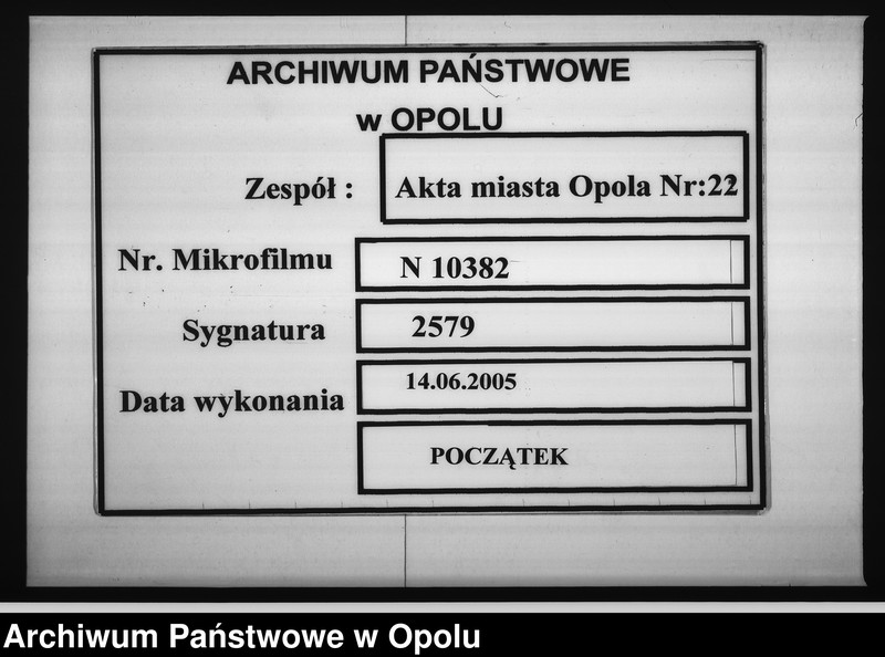 Obraz 1 z jednostki "[Dotyczy rozbudowy kościółka św. Sebastiana w Opolu, odstąpienia parceli przez gminę miejską na powyższy cel]"