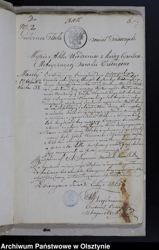 image.from.unit.number "Annexa Ślubów z Parafij Grzebskiey z Roku 1865"