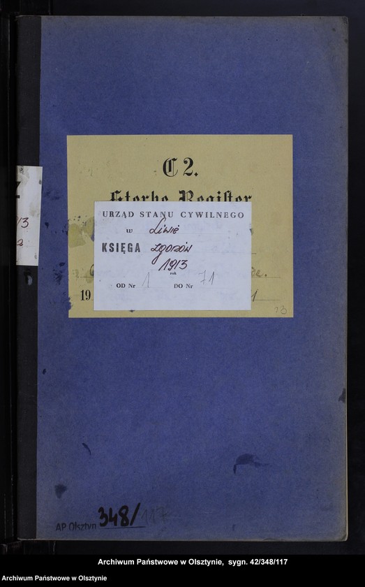 image.from.unit.number "Sterbe-Neben-Register Nr 1 - 71"