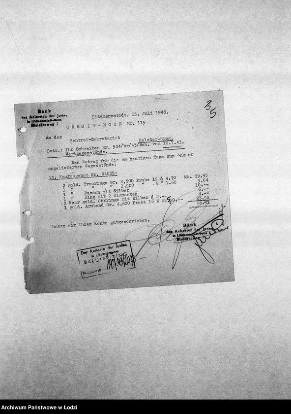 Obraz 8 z jednostki "[Korespondencja PSŻ z wydziałami i resortami getta w różnych sprawach]"