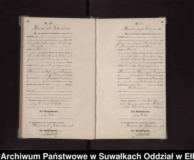 image.from.unit.number "Geburts-Neben-Register des Preussischen Standes-Amtes Rhein Kreis Loetzen"