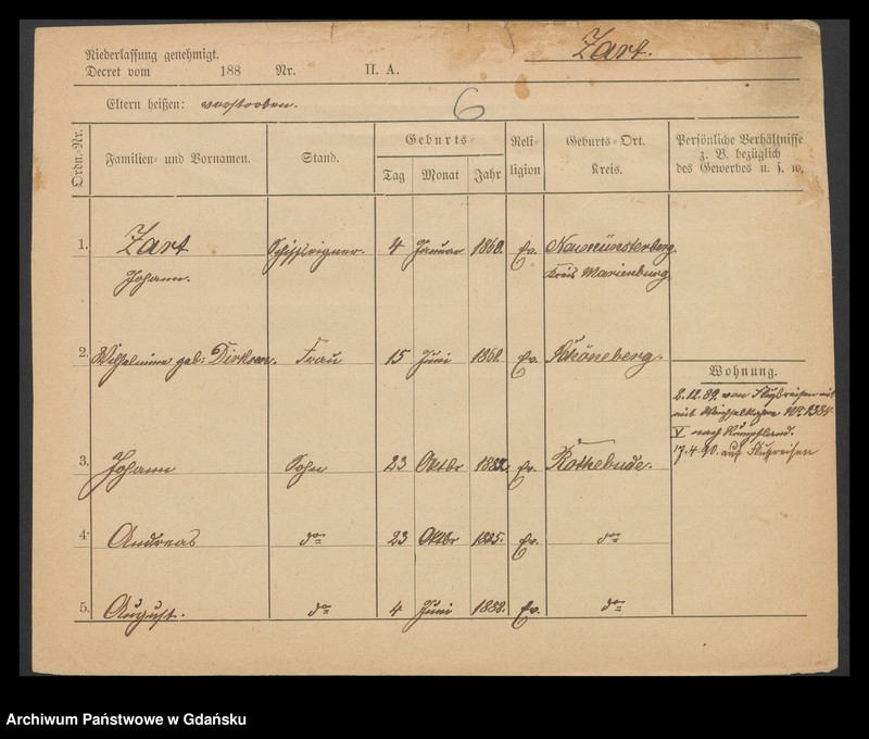 image.from.unit.number "Karty meldunkowe: Zapel - Zeitz"