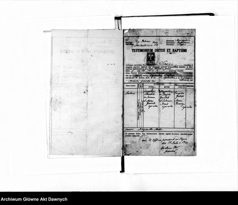 image.from.unit.number "Parafia: Bednarówka. Dekanat: Stanisławów. Księga metrykalna urodzeń dla całej parafii: Bednarówka, Bredheim, Glinki, Kubajówka, Majdan Średni, Łomadzyn, Siedliska."