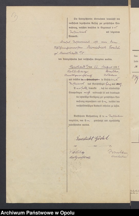 image.from.unit.number "Verfügung von Todes wegen des Rentiers Benedict Gödel in Neustadt"