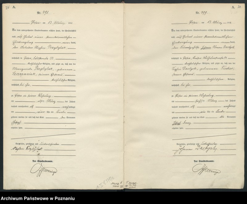 Obraz 13 z jednostki "Księga miejscowa urodzeń tom II [Rejestr główny urodzeń]"