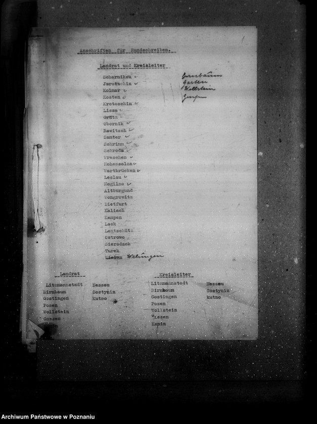 Obraz 5 z jednostki "Landratsämter, Landjahrlager, Kreisjägermeister (adresy)"