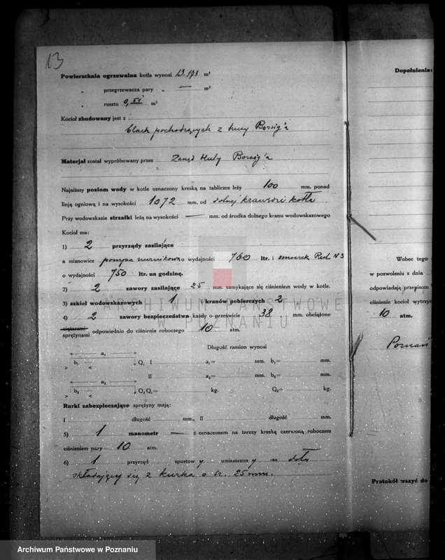 Obraz 16 z jednostki "Fabryka H. Cegielski w Poznaniu T. A. nr porz. kotła 239"