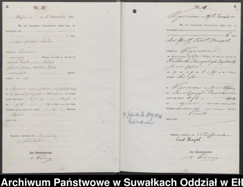 image.from.unit.number "Geburts-Haupt-Register des Königlich Preussischen Standes-Amtes Guszianka Kreis Sensburg"