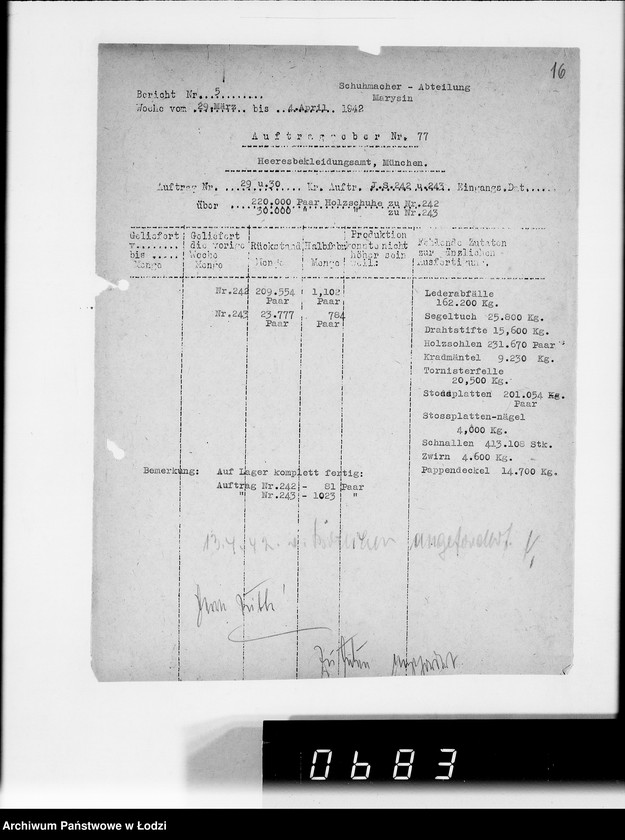 Obraz 20 z jednostki "Bewegungsberichte [Z realizacji zamówień wojskowych]"