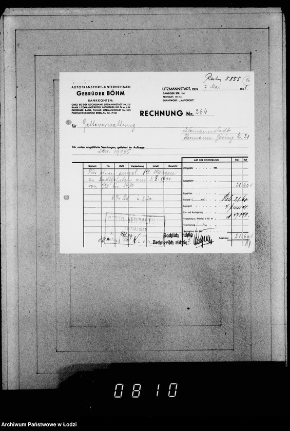 Obraz 20 z jednostki "[Pokwitowania robotników za rozładowanie wagonów i kwity furmanów za zwózkę towarów]"