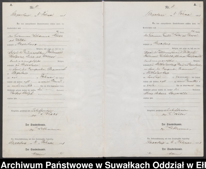 image.from.unit.number "[Geburts-Neben-Register des Preussischen Standes-Amtes Angerburg Kreis Angerburg] Nr1-Nr120"