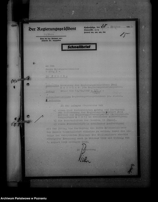 Obraz 19 z jednostki "Ernennungen und Versetzung der Angestellten"