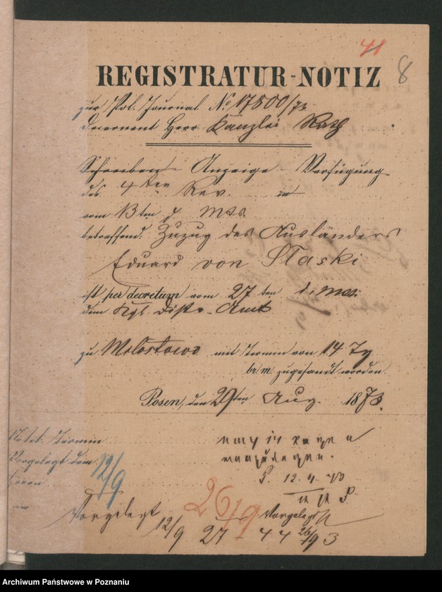 Obraz 12 z jednostki "A. betr. den Ausländer Eduard von Slaski"