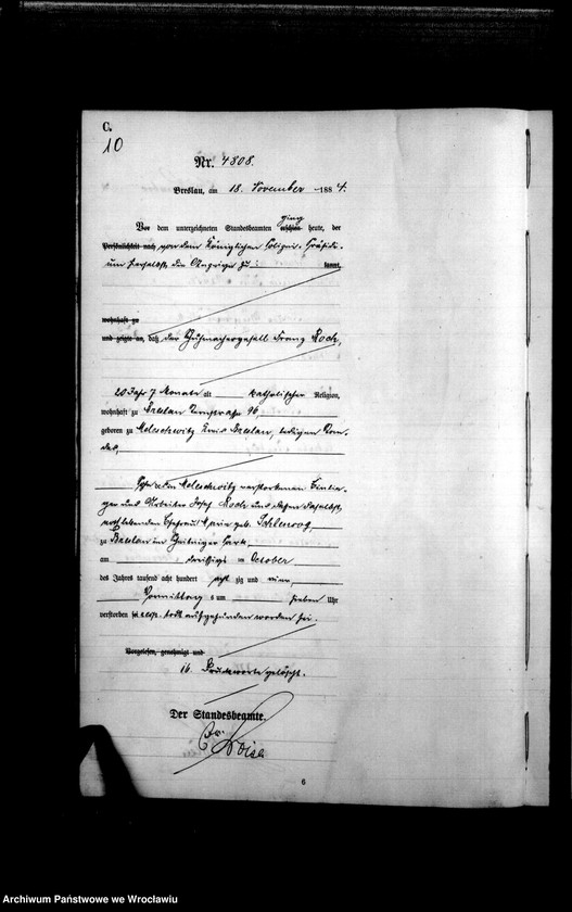 image.from.unit.number "Sterbe-Haupt-Register Breslau I 1884 Band 13"