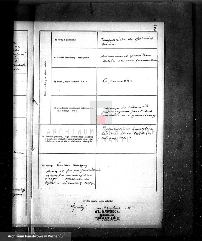 Obraz 12 z jednostki "Zatwierdzenie zakładu przemysłowego /odlewni żelaza/ Fr. Janaszewski w Gostyniu"