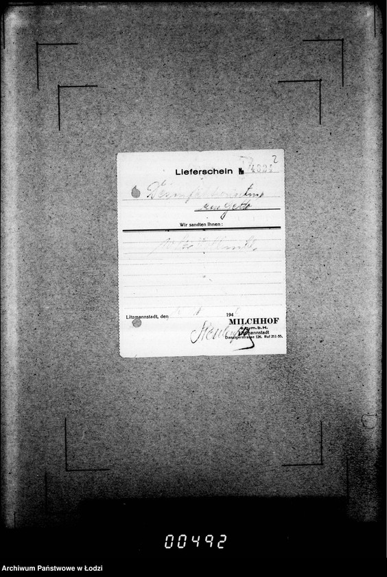 Obraz 6 z jednostki "Quittungen- Lieferscheine Desinfektionsanstalt"