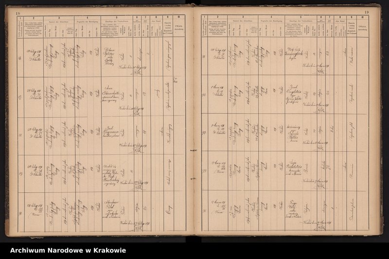 image.from.unit.number "Księga obejmująca wpisy wypadków śmierci Izraelitów w okręgu metrykalnym Krakowskim na rok 1891"