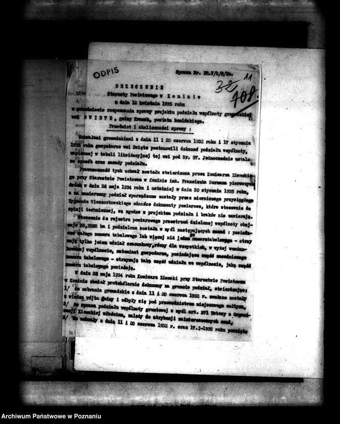 Obraz 15 z jednostki "Akta techniczne dotyczące podziału wspólnego pastwiska wsi Święte powiatu konińskiego"