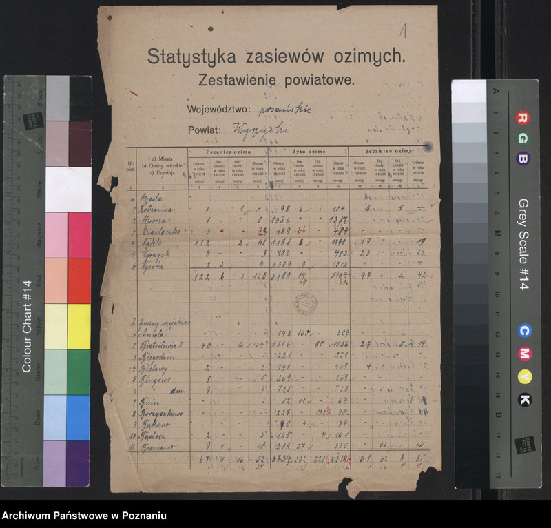 Obraz 3 z jednostki "[Statystyka zasiewów ozimych - zestawienie powiatu wyrzyskiego]"