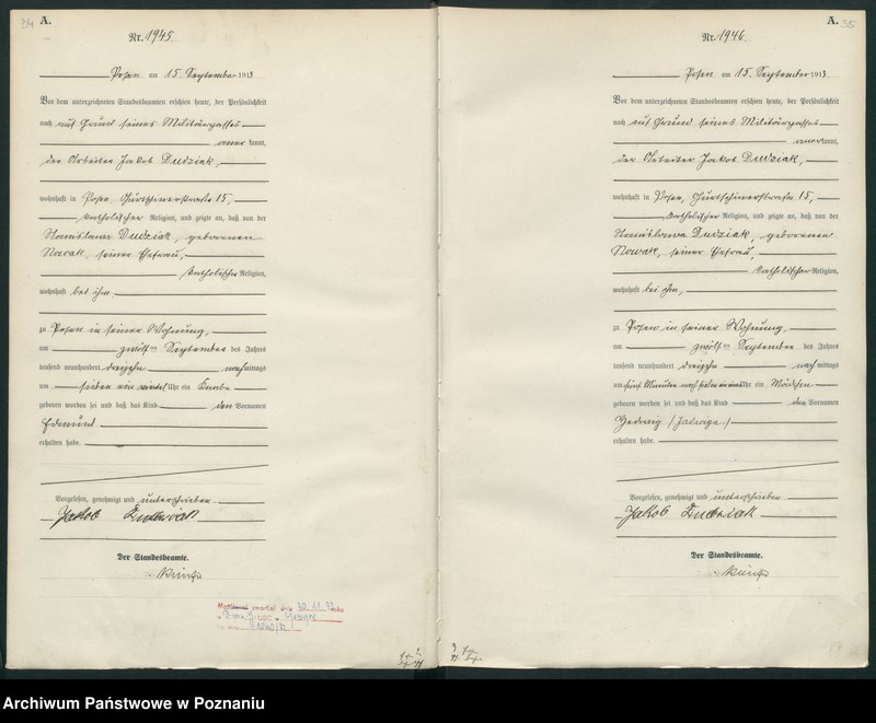 Obraz 20 z jednostki "Księga miejscowa urodzeń tom V [Rejestr główny urodzeń]"