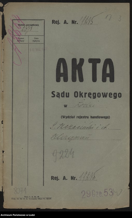 Obraz 2 z jednostki "Abram Josef Szlagman, Gerszon Szczeciński – wyrób materiałów włókienniczych"