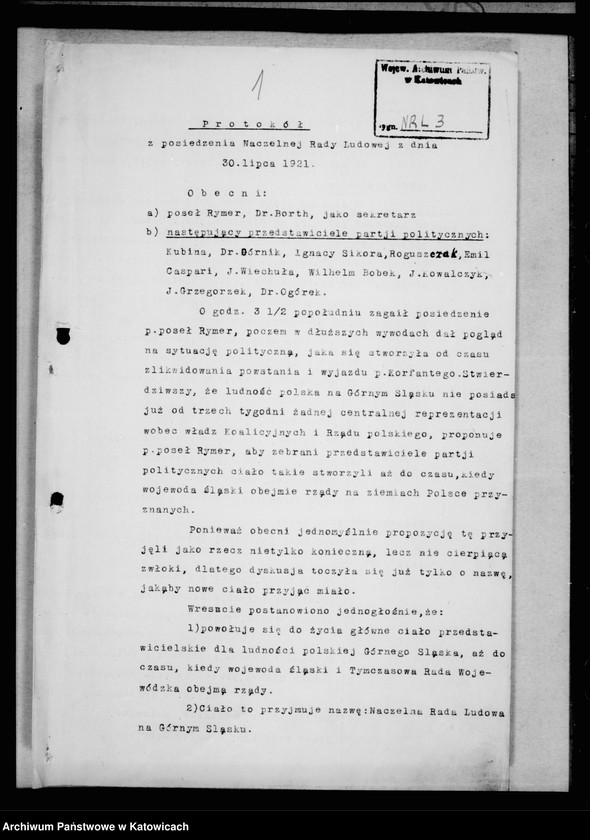 image.from.collection.number "Akta do dziejów powstań śląskich i plebiscytu na Górnym Śląsku z lat 1918-1950 w zasobie Archiwum Państwowego w Katowicach111"