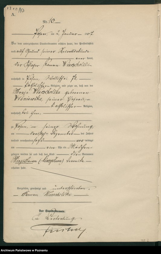 Obraz 12 z jednostki "Księga miejscowa urodzeń tom I [Rejestr główny urodzeń]"