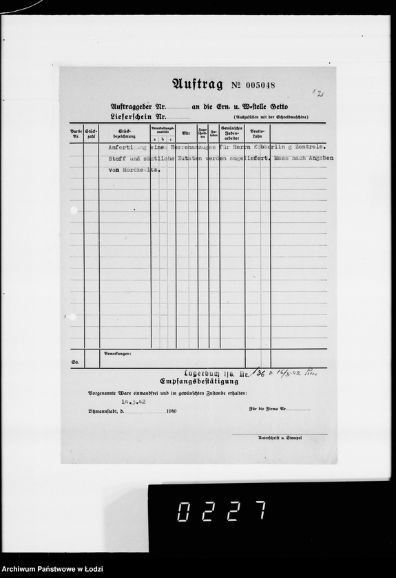 Obraz 17 z jednostki "Kürschnerei. [Zamówienia, rachunki i świadectwa dostaw]"