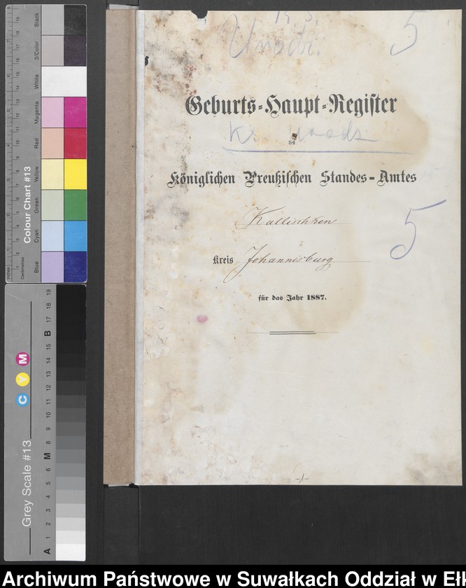 image.from.unit.number "Geburts-Haupt-Register des Königlichen Preussischen Standes-Amtes Kallischken Kreis Johannisburg"