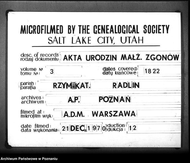 Obraz 1 z jednostki "Duplikat urodzonych, zaślubionych, zmarłych"