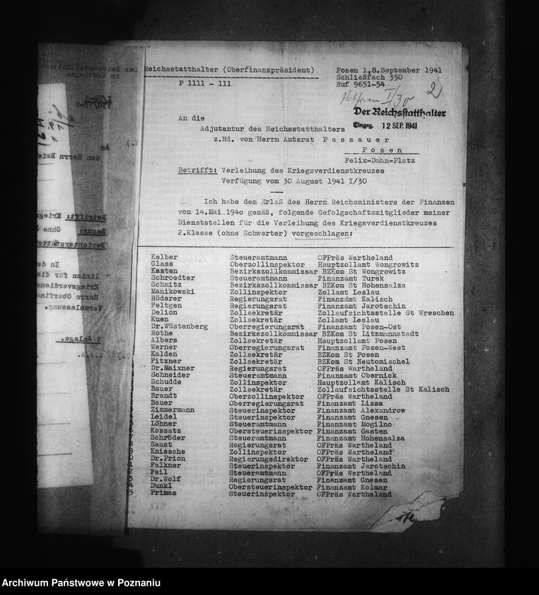 Obraz 6 z jednostki "Kriegsverdienstkreuze- Finanzverwaltung"