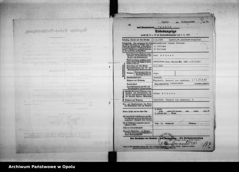 Obraz 15 z jednostki "Kriegssterbefälle 1939"