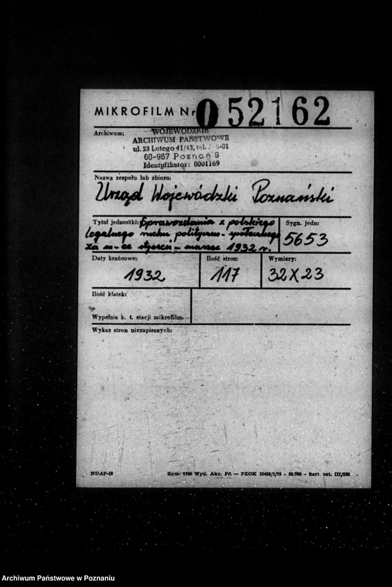 Obraz 2 z jednostki "Sprawozdania z polskiego legalnego ruchu polityczno-społecznego za miesiące styczeń, luty, marzec 1932 r."