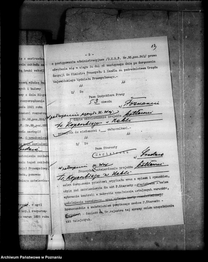 Obraz 19 z jednostki "Zatwierdzenie projektu zakładu przemysłowego /urządzenia kotłowni przy tartaku nr 489/ Fr. Koperskiego w Nekli powiat średzki/"