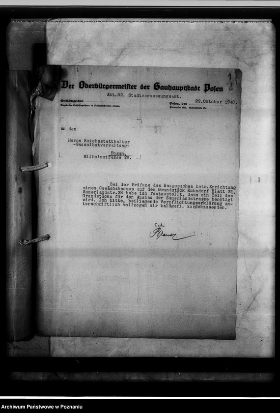 Obraz 5 z jednostki "Gauversuchsanstalt für Pflanzphysiologie Verlegung der Anstalt."