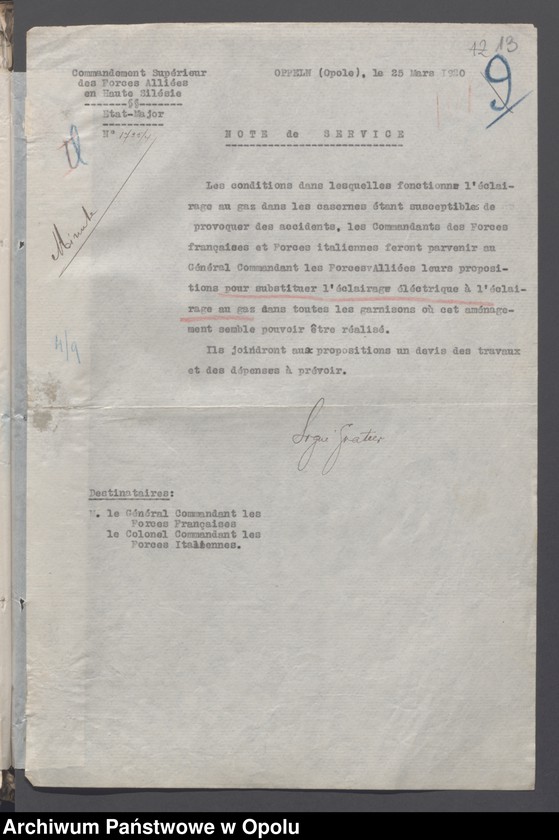 Obraz 15 z jednostki "Materiel du Genie-Outils Couchage et Ameublement-Eclairage-Eau-Materiel de Sport /Korespondencja i zarządzenia w sprawie zaopatrzenia w narzędzia, sypialnie, umeblowanie, oświetlenie.../ 27.01.1920 - 14.08.1921"