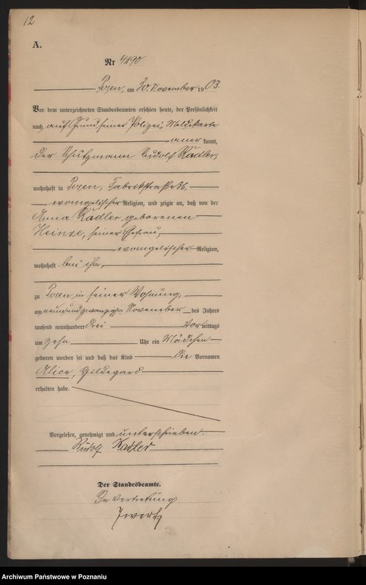 Obraz 15 z jednostki "Księga urodzeń tom VIII"