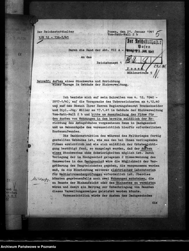 Obraz 9 z jednostki "Bauliche Massnahmen im Gebäude der Eichverwaltung in Posen"