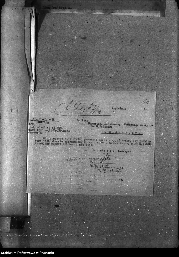 Obraz 20 z jednostki "Sprawy osobowe Państw. Naukowy Instytut Rolniczy w Bydgoszczy [personalne ogólne]"