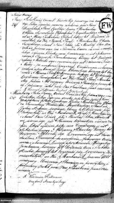 image.from.unit.number "Akta Urodzonych Gminy Mirosławskiey na Rok 1821- szy"