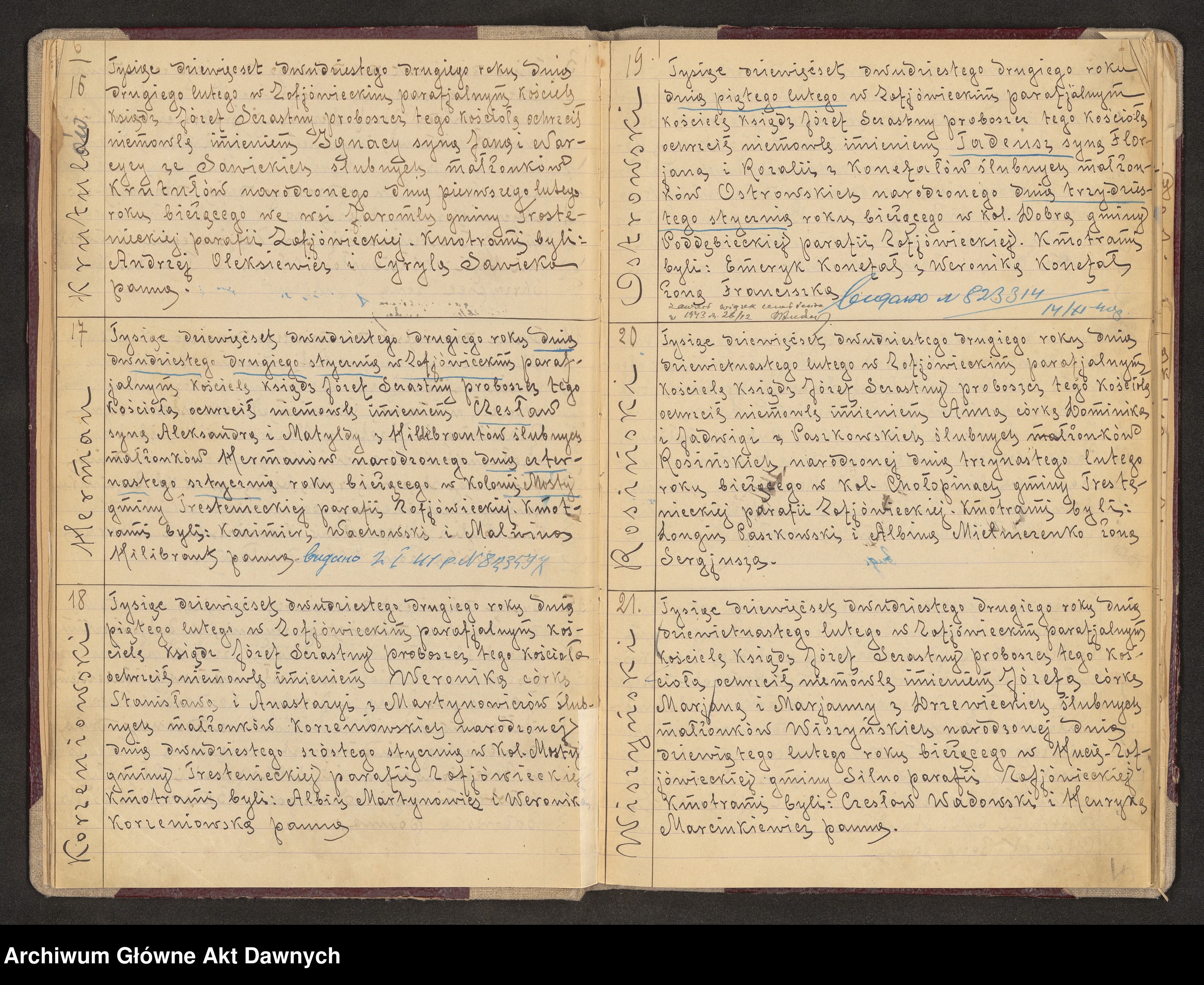 Skan z jednostki: Parafia: Zofiówka. Dekanat: Łuck. Księga metrykalna urodzeń, ślubów, zgonów