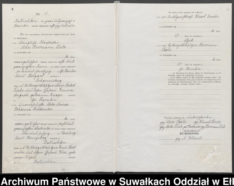 image.from.unit.number "[Heiraths-Haupt-Register des Königlichen Preussischen Standes-Amtes Kallischken Kreis Johannisburg]"