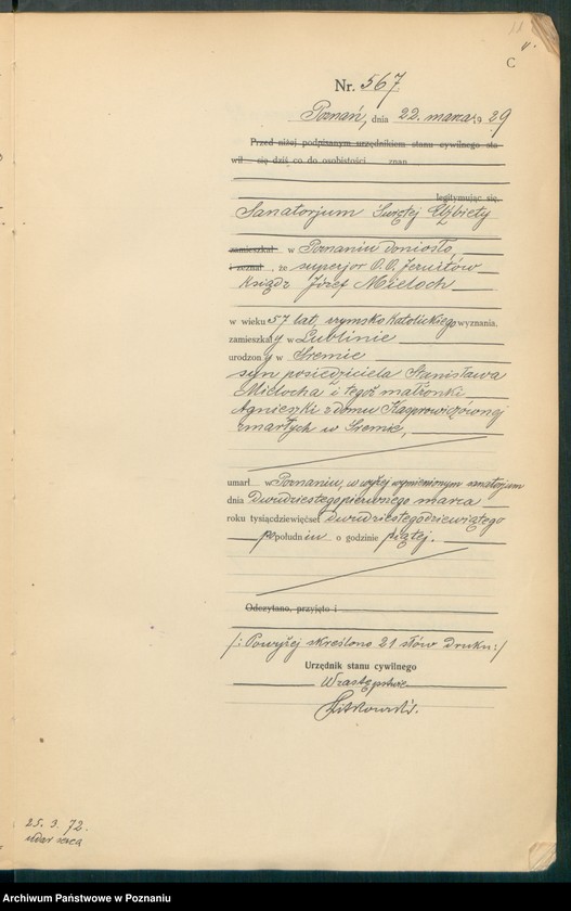 Obraz 13 z jednostki "Księga miejscowa zgonów tom II [Rejestr główny zgonów]"