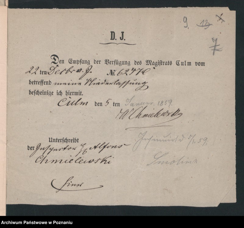 Obraz 12 z jednostki "A. betr. Alfons Chmielewski in Culm"