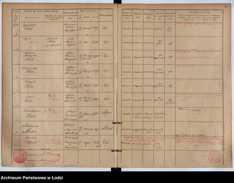 Obraz 9 z jednostki "[Księga ludności stałej m. Łodzi guberni piotrkowskiej nr domu 938-956]"