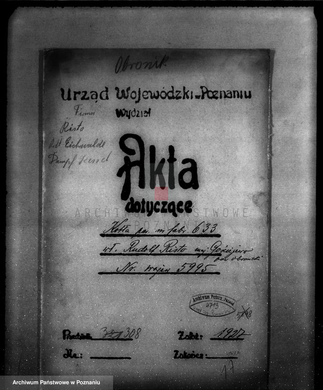 Obraz 4 z jednostki "Majętność Gościejewo pow. obornicki własność R. Risto nr woj. kotła 5995"