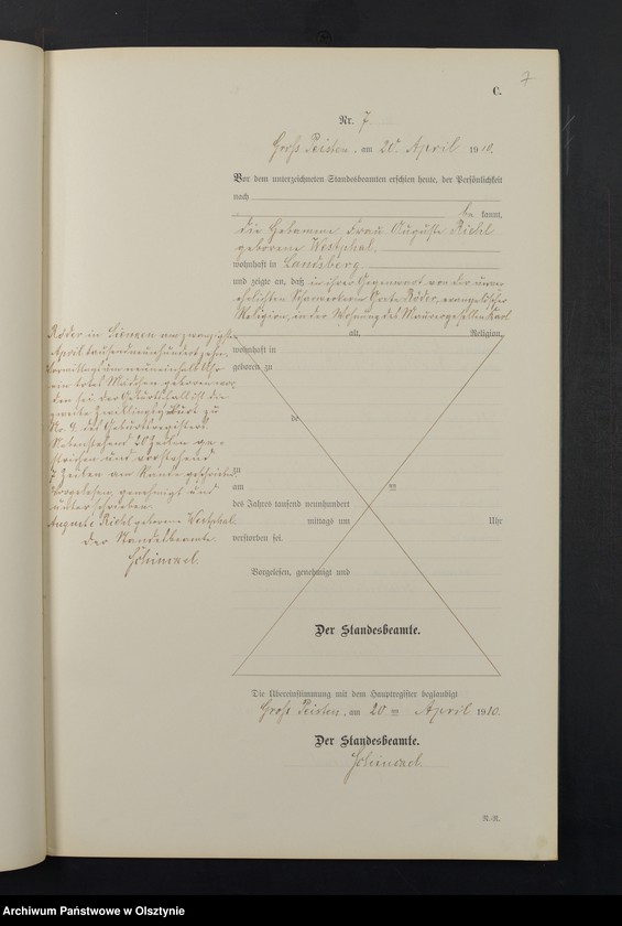 image.from.unit.number "Sterbe-Neben-Register Nr 1 - 22"